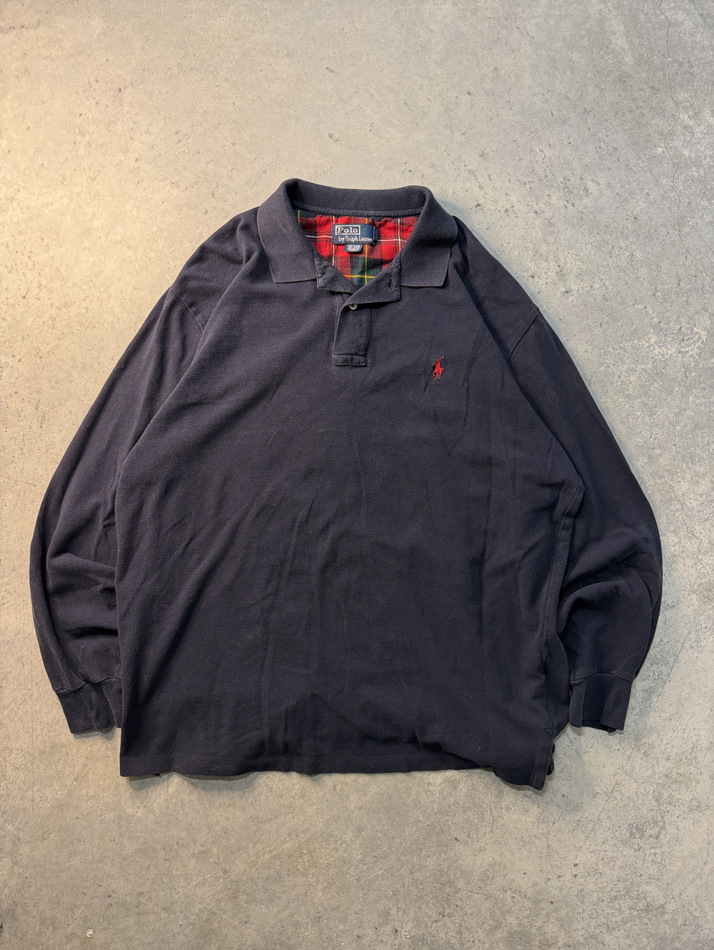 Vintage Y2K Polo Ralph Lauren Plaid Lined Long Sleeve Polo